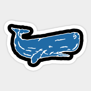 Blue Whales Vintage Handdrawn Illustration Sticker